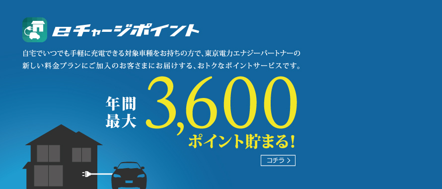 eチャージポイント　年間最大3,600ポイント貯まる!