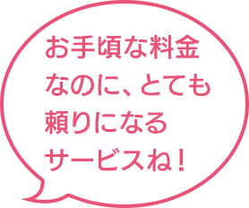 お手頃な料金なのに、とても頼りになるサービスね！